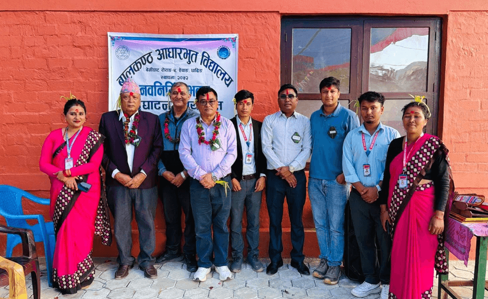 धादिङको चेपाङबस्तीमा नयाँ विद्यालय भवन उद्घाटन