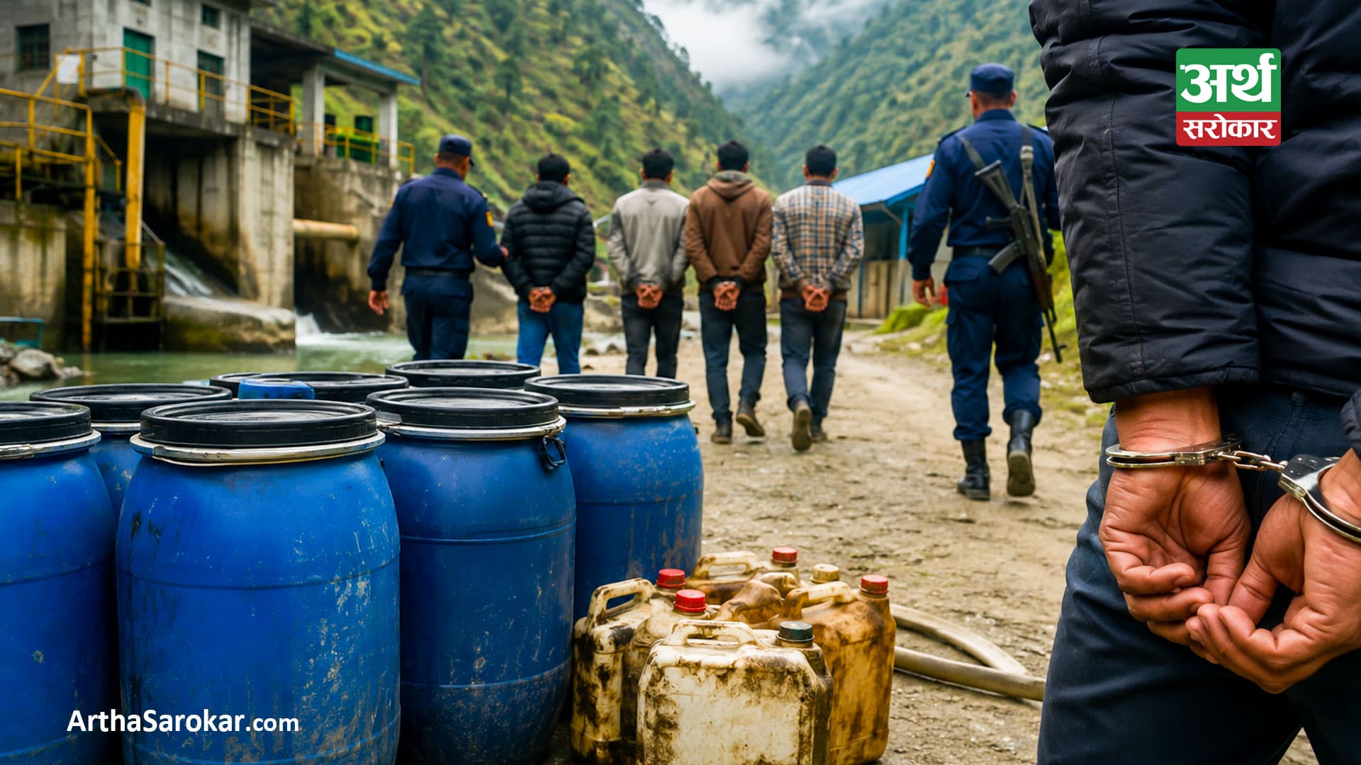 हाइड्रोपावरको डिजेल चोर्ने ४ जना पक्राउ, चोरीको डिजेल किन्ने पनि प्रहरीको फन्दामा !