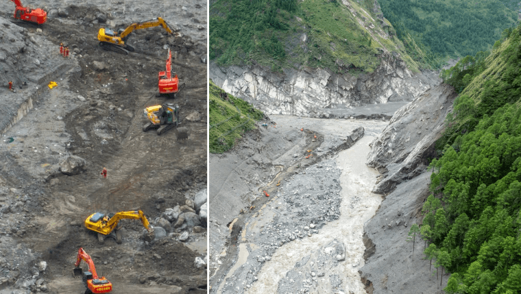अस्थायी सडक खुलेसँगै चीन तर्फबाट केरुङ नाका आइपुगे हेभी मसिनरी, अब खोज-उद्धार केही सहज हुने
