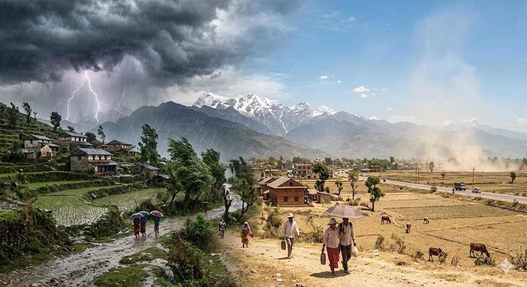 तापक्रम वृद्धि र बदलीको दोहोरो असर: कतै वर्षा र हिमपात, कतै बढ्दो गर्मी