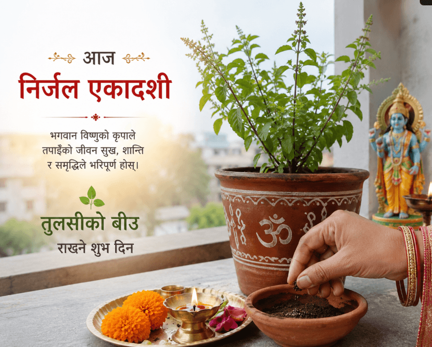 निर्जला एकादशी पर्व आज: देशभर श्रद्धापूर्वक मनाइँदै, तुलसीको दल राख्ने प्रचलन