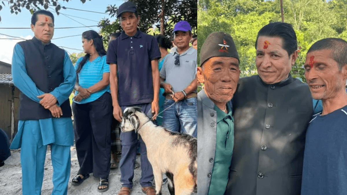 बाढीले घरपरिवार गुमाएका मदनलाई दशैँ मनाउन ऋषि धमलाले दिए १० हजार