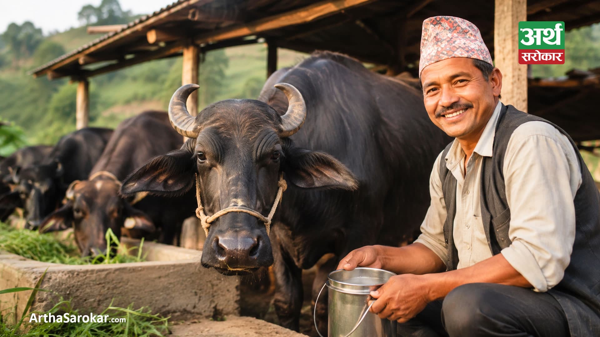 विदेश होइन, गाउँमै भविष्य: उन्नत भैँसीपालनबाट मासिक एक लाख आम्दानी !