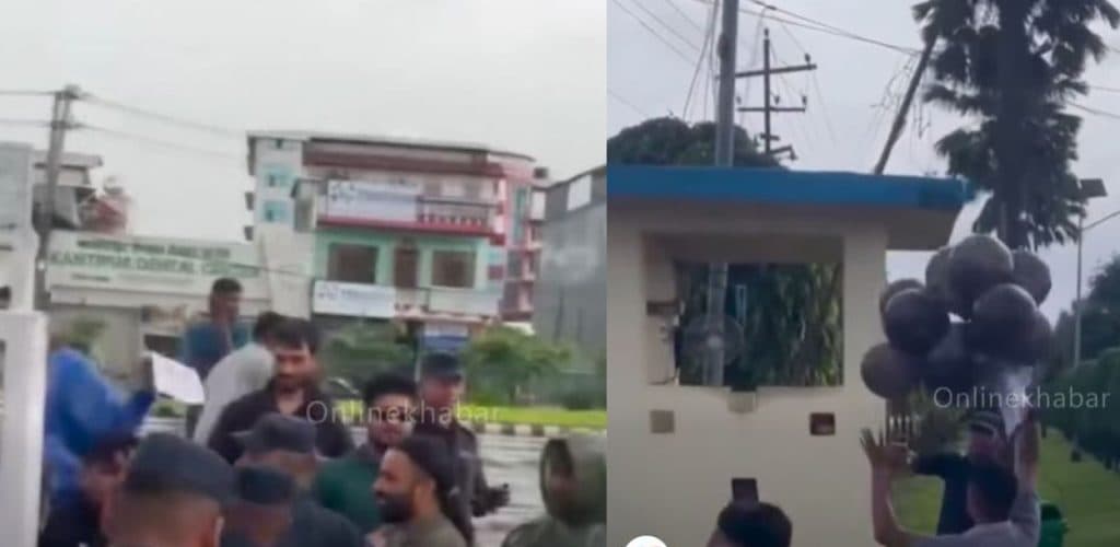 शिक्षामन्त्री सस्मित पोखरेलाई देखाइयो कालो झन्डा